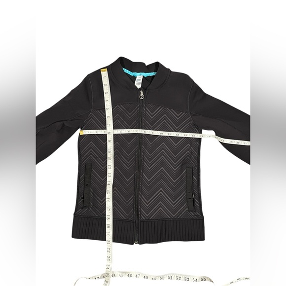 Ivivva Lululemon Black Chevron Scuba Bomber Jacket Size 12 - Picture 9 of 13